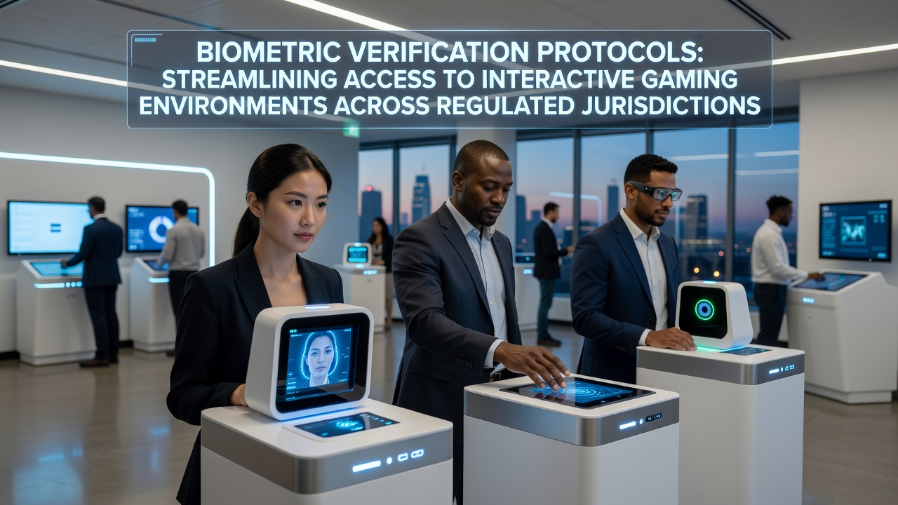 Biometric scanning interface on a mobile gaming device showing facial recognition in use for secure login