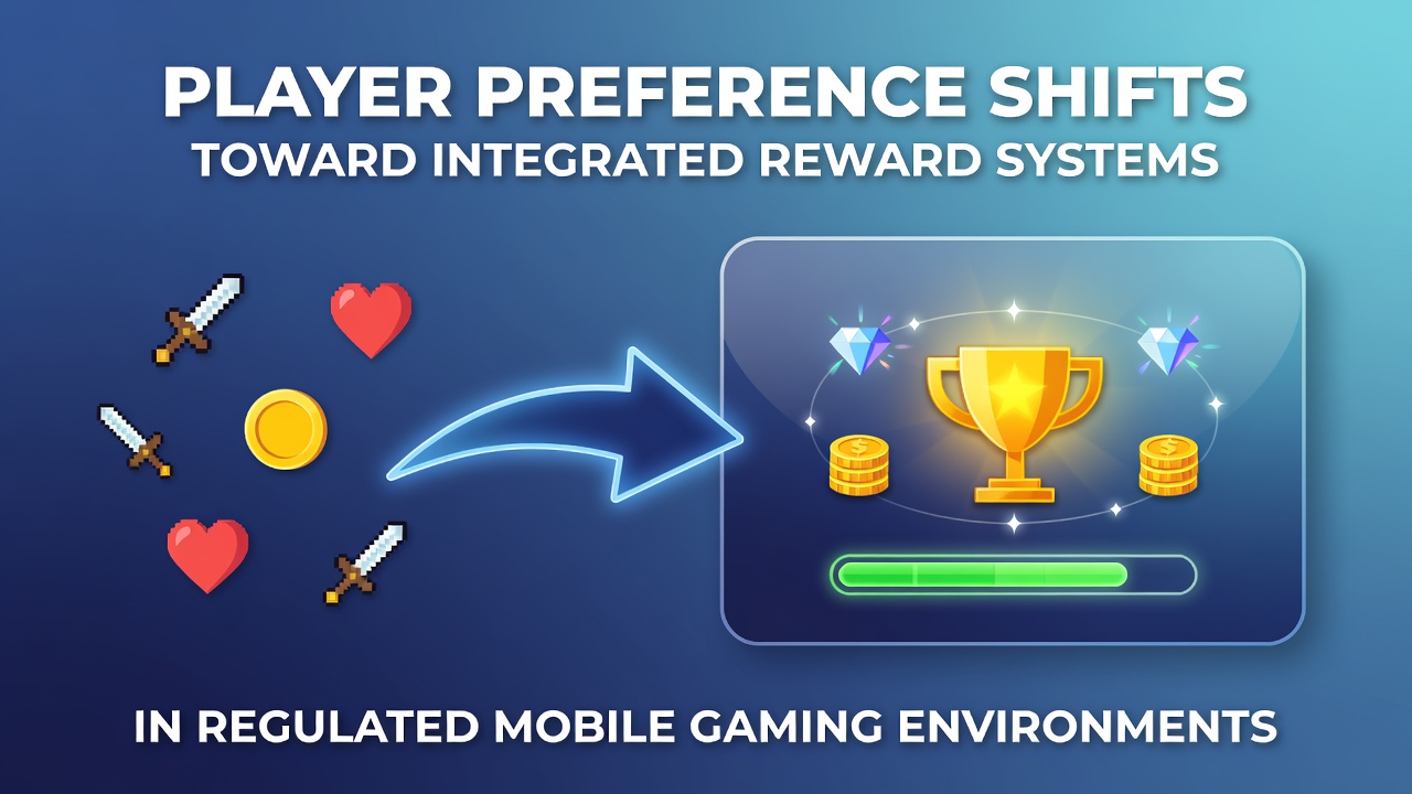 Mobile gaming interface displaying integrated reward points and loyalty tiers on a smartphone screen